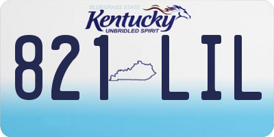 KY license plate 821LIL