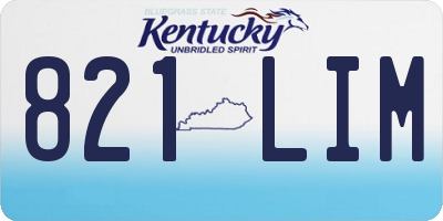 KY license plate 821LIM