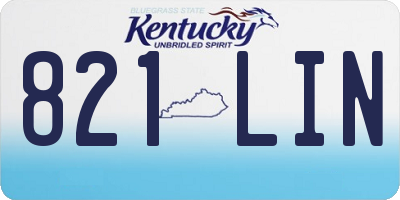 KY license plate 821LIN