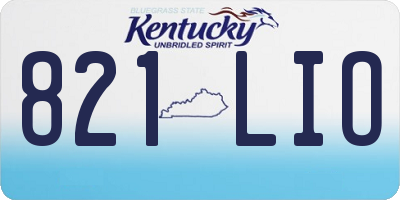 KY license plate 821LIO