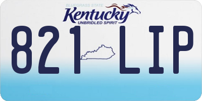 KY license plate 821LIP
