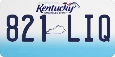 KY license plate 821LIQ