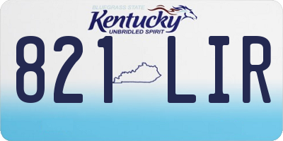 KY license plate 821LIR