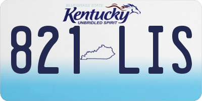 KY license plate 821LIS