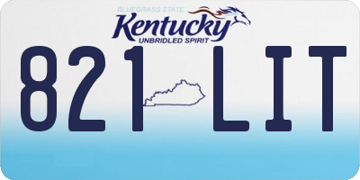 KY license plate 821LIT