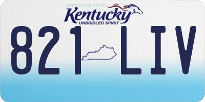 KY license plate 821LIV