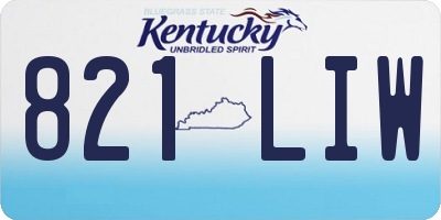 KY license plate 821LIW