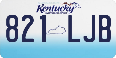 KY license plate 821LJB