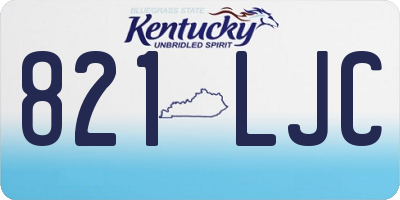 KY license plate 821LJC