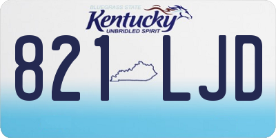 KY license plate 821LJD