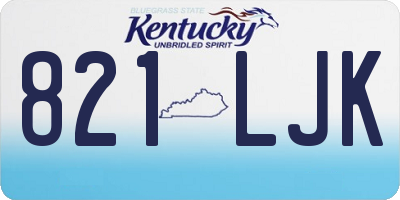 KY license plate 821LJK