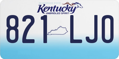 KY license plate 821LJO