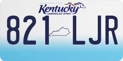 KY license plate 821LJR