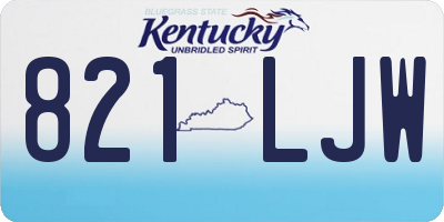 KY license plate 821LJW