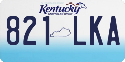 KY license plate 821LKA