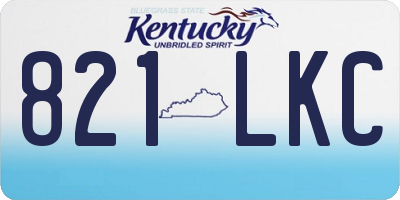 KY license plate 821LKC