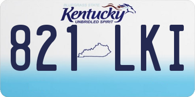 KY license plate 821LKI