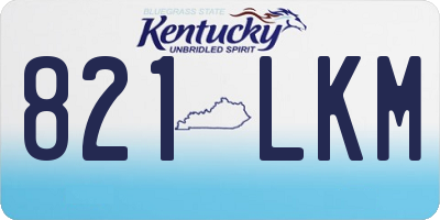 KY license plate 821LKM