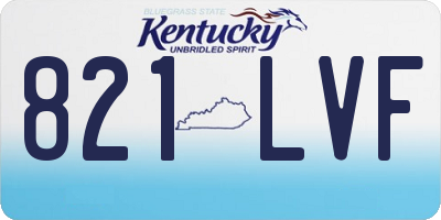 KY license plate 821LVF