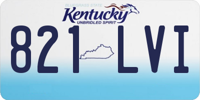 KY license plate 821LVI