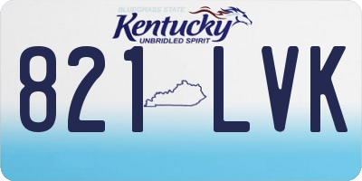 KY license plate 821LVK
