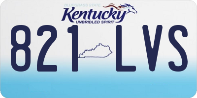 KY license plate 821LVS