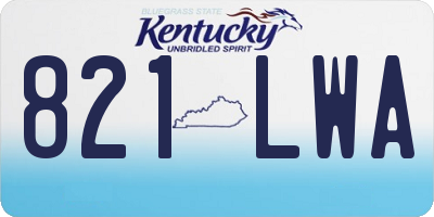 KY license plate 821LWA