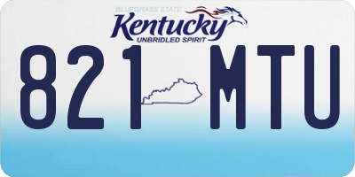 KY license plate 821MTU