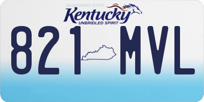 KY license plate 821MVL