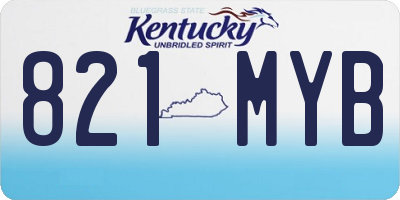 KY license plate 821MYB