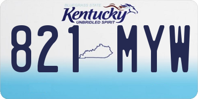 KY license plate 821MYW