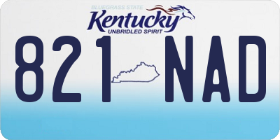 KY license plate 821NAD