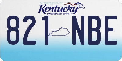 KY license plate 821NBE