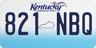 KY license plate 821NBQ