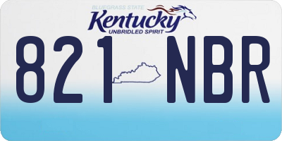 KY license plate 821NBR