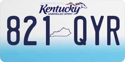 KY license plate 821QYR