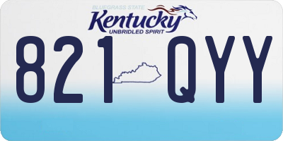 KY license plate 821QYY