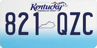 KY license plate 821QZC