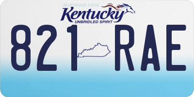 KY license plate 821RAE