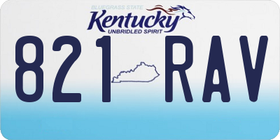 KY license plate 821RAV