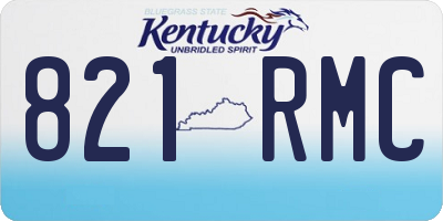 KY license plate 821RMC