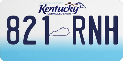 KY license plate 821RNH