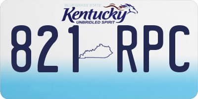 KY license plate 821RPC