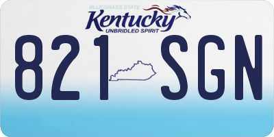 KY license plate 821SGN