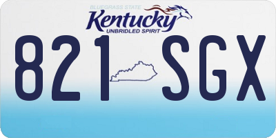 KY license plate 821SGX