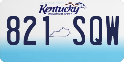 KY license plate 821SQW