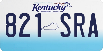 KY license plate 821SRA