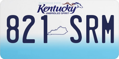 KY license plate 821SRM