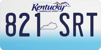 KY license plate 821SRT