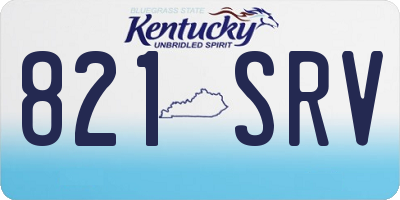 KY license plate 821SRV